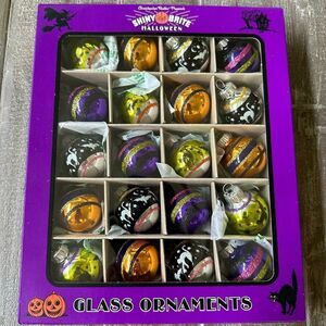 Christopher Radko Halloween Shiny Brite Vintage Mini Ball Ornaments Set 20